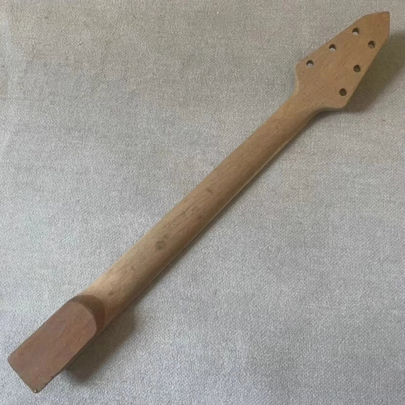 Mahogany Wood Electric Guitar Neck, 22 Frets, L3R3 Tuners, White Blocks