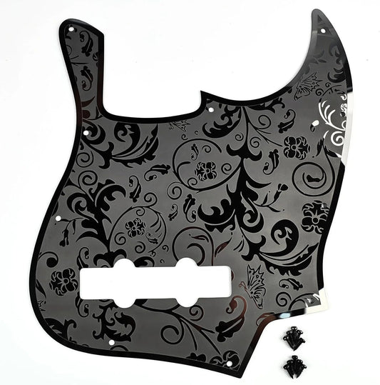 Black Stainless Steel Bass Guitar Pickguard Scratch Plate Fit Jazz Bass