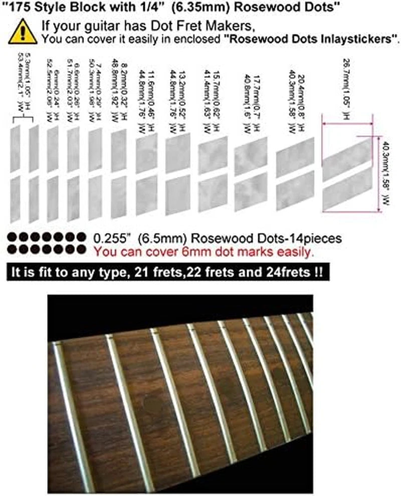 Double Parallelograms Guitar Fretboard Markers Inlay Stickers Decals