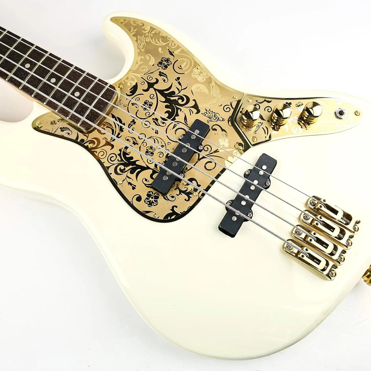 Gold Engraved Bass Control Plate Fit Jazz Bass