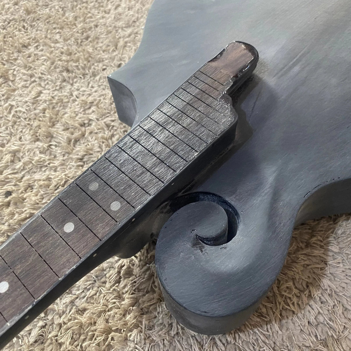 F Style 8 String Mandolin Body, Matte Black, No Frets