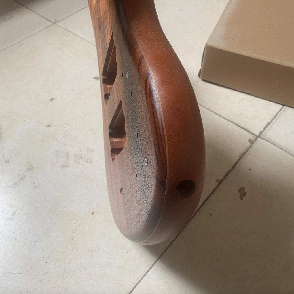 Zebra Wood Top Custom DIY Project Bass Guitar Mahogany Body