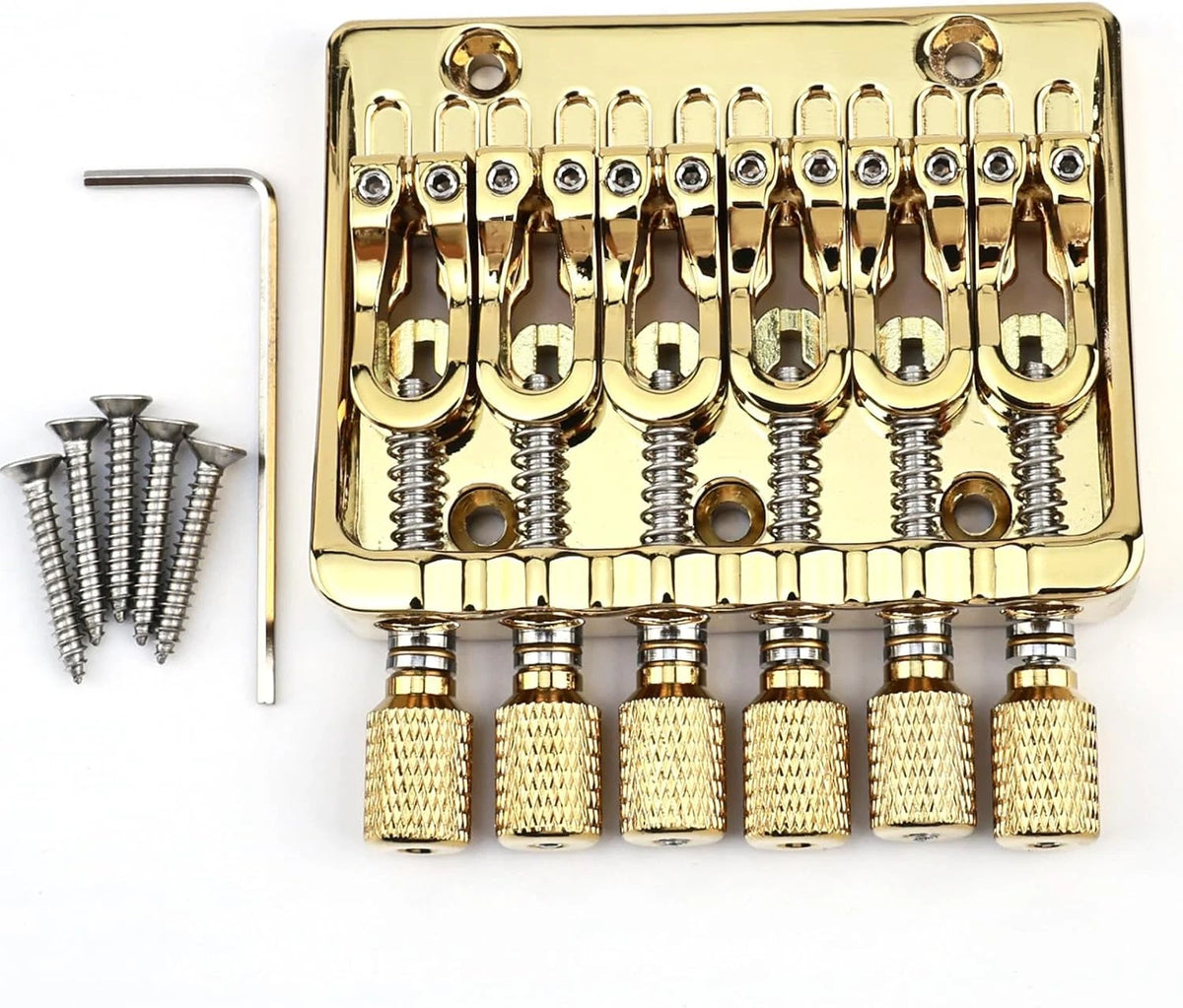 Gold 6 String Headless Guitar Fixed Bridge System Set