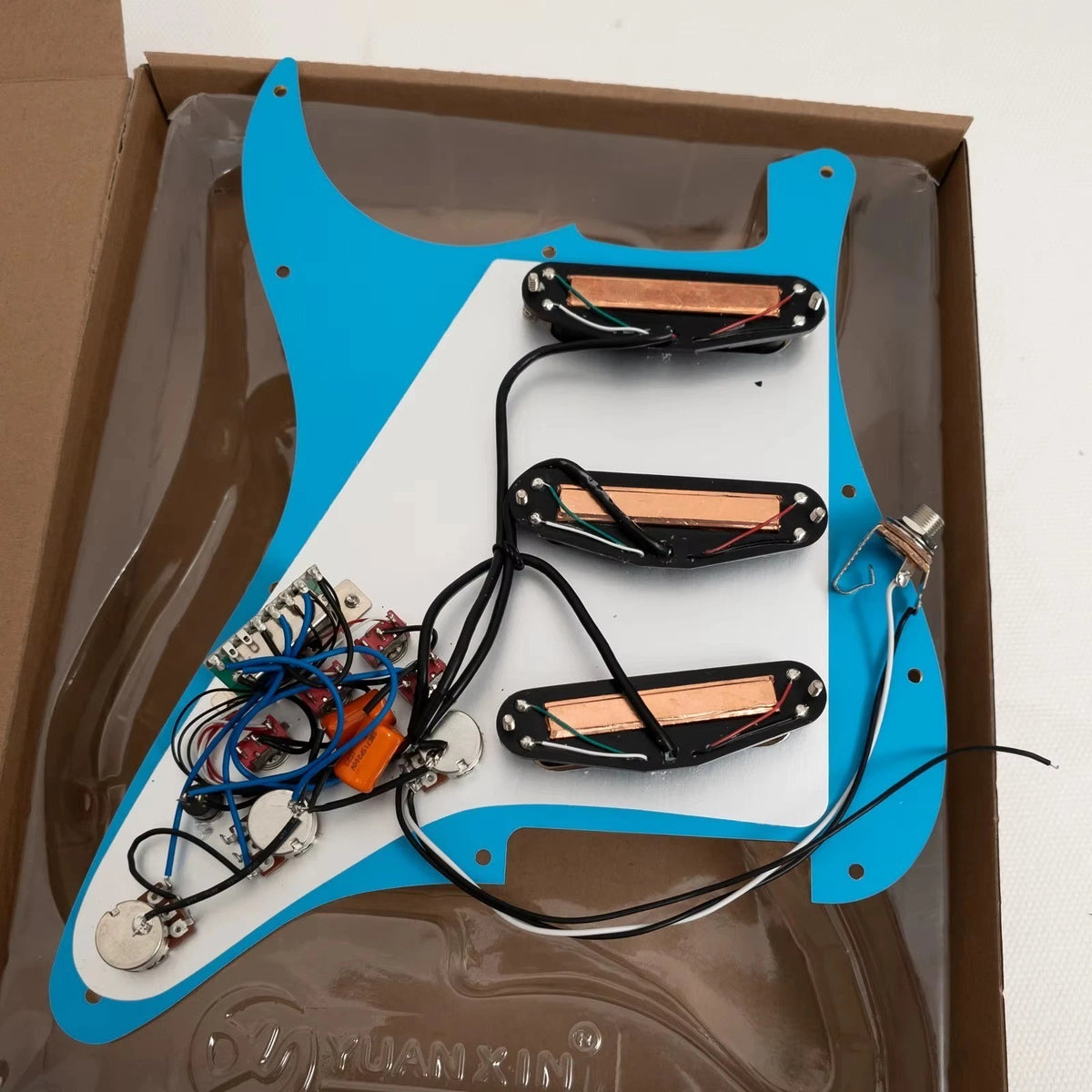 SSS Loaded Pickguard with Dual-Rail Mini Humbuckers Coil-Split Controls Fit ST