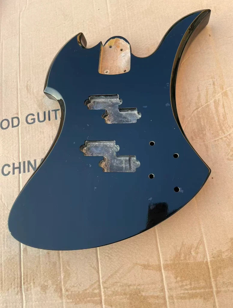 Black 4 String Bass Basswood Body Fit Mockingbird