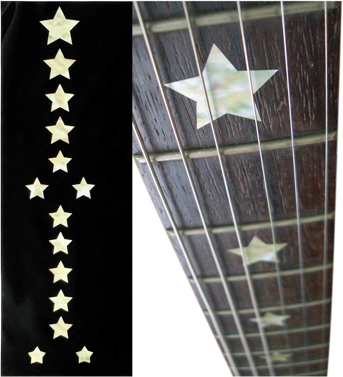 White Pearl Stars Guitar Inlay Decal Stickers Fit Fingerboard