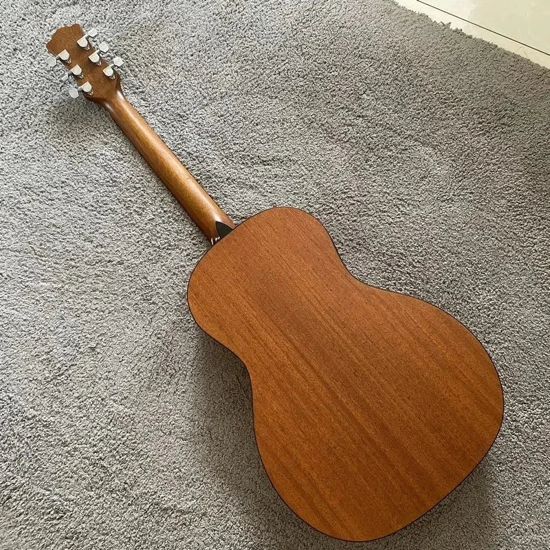 Luna Acoustic Guitar Engraved Spruce Top Body Mahogany Neck Rosewood Fingerboard