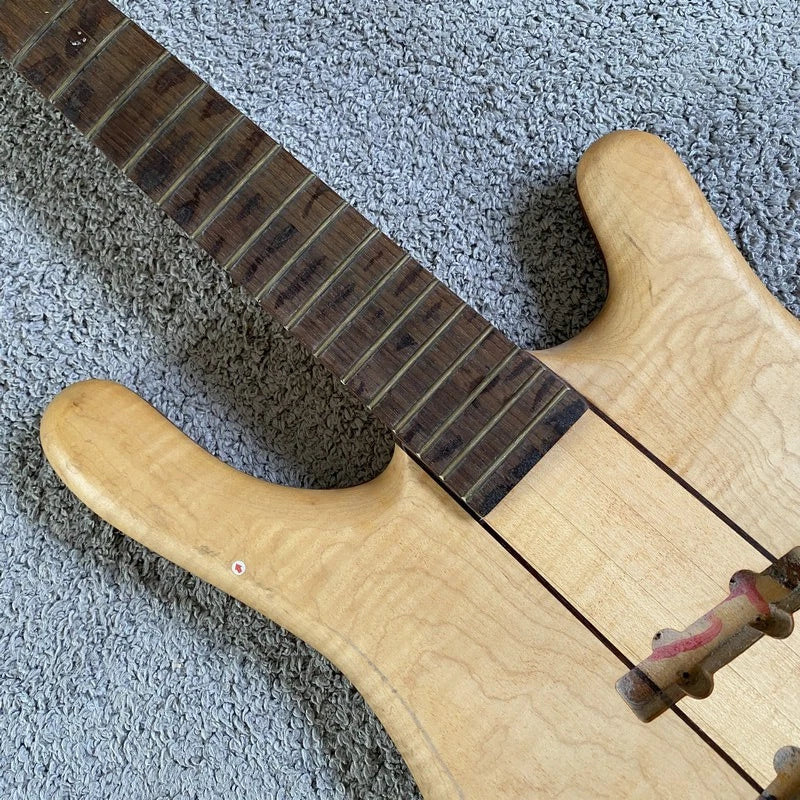 DIY 4 String Bass, Solid Ash Mahogany Body, Maple Wood Neck Through Project