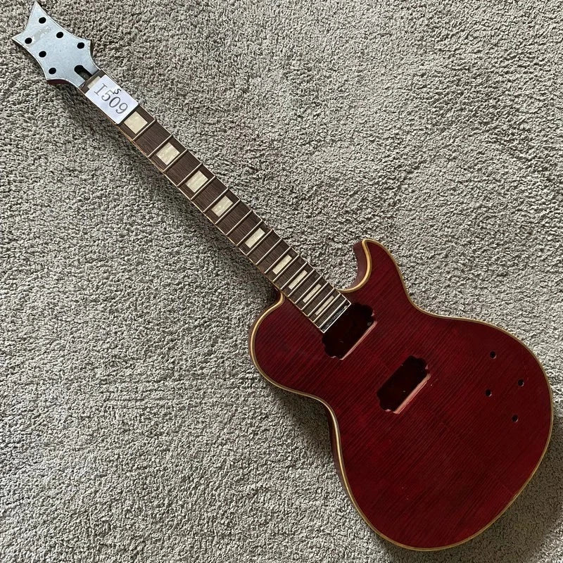 DeVille Red Tiger Maple Top Guitar Body, Rosewood Fingerboard Neck