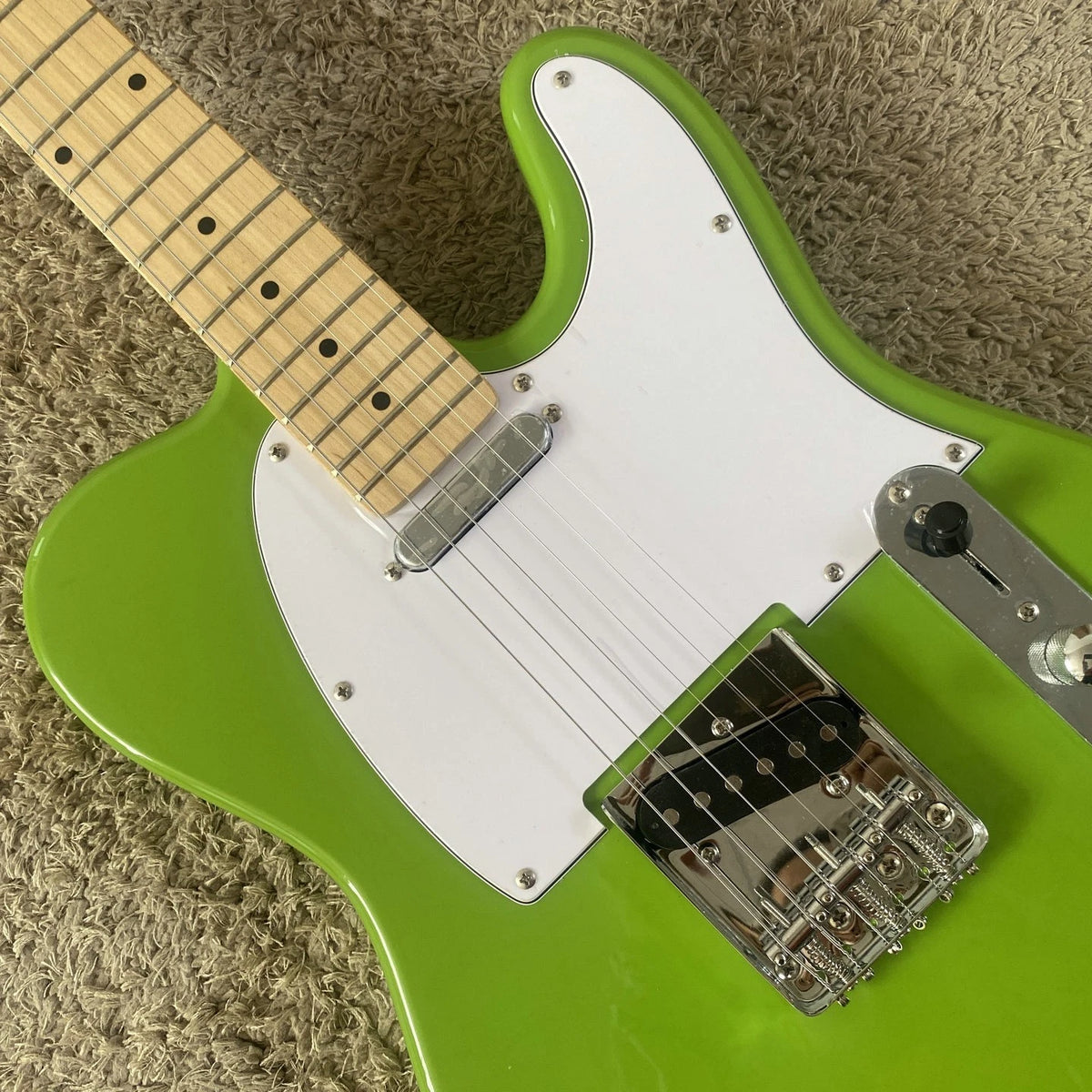 Grass Green Electric Guitar, Basswood Body, Maple Neck