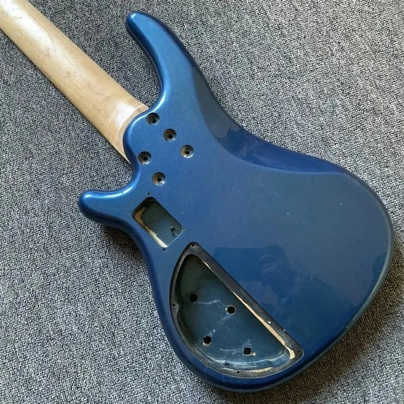 Blue Basswood 5 String Bass Body with Maple Neck