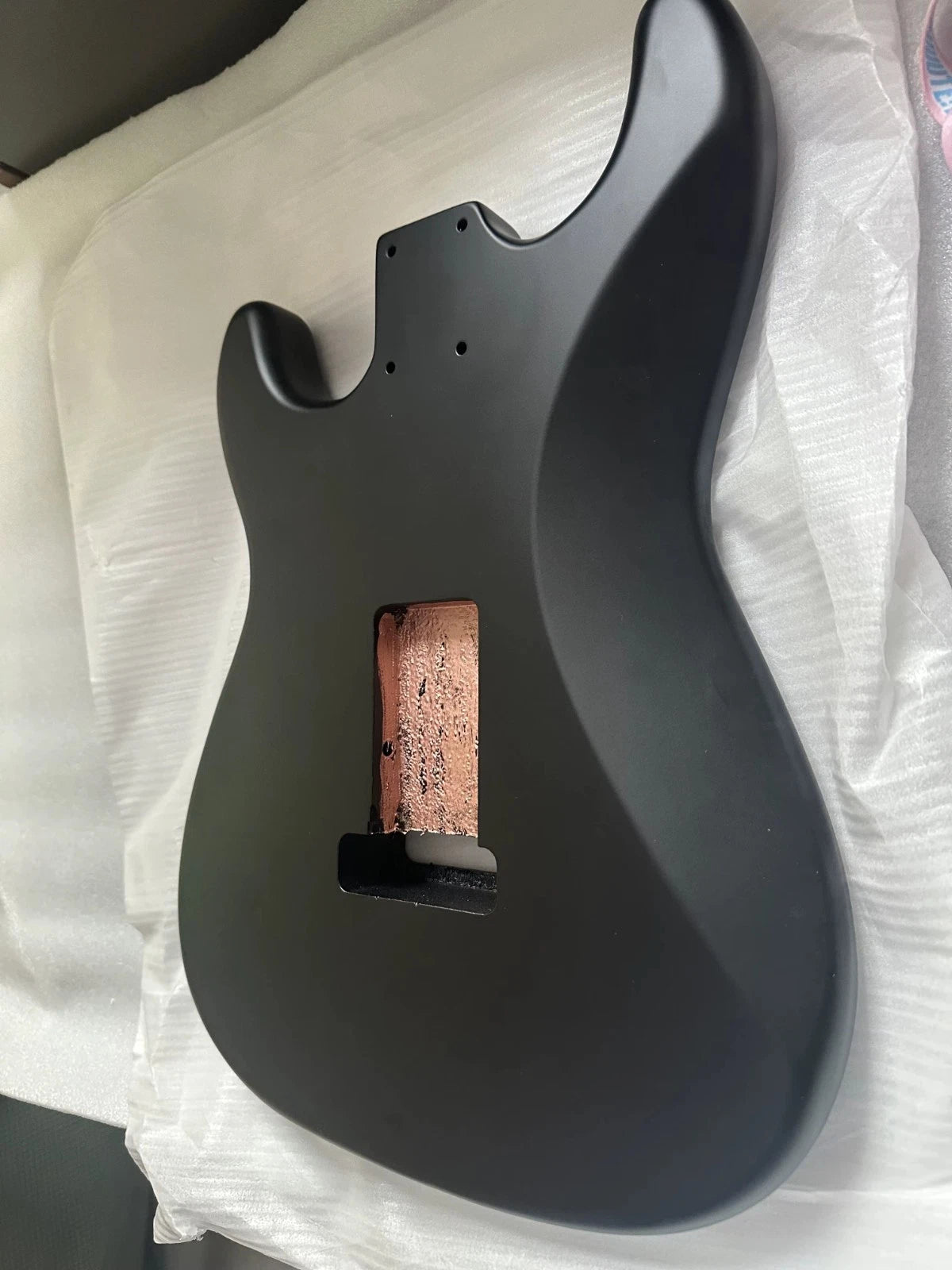 Matte Black Nitrocellulose Alder ST Guitar Body