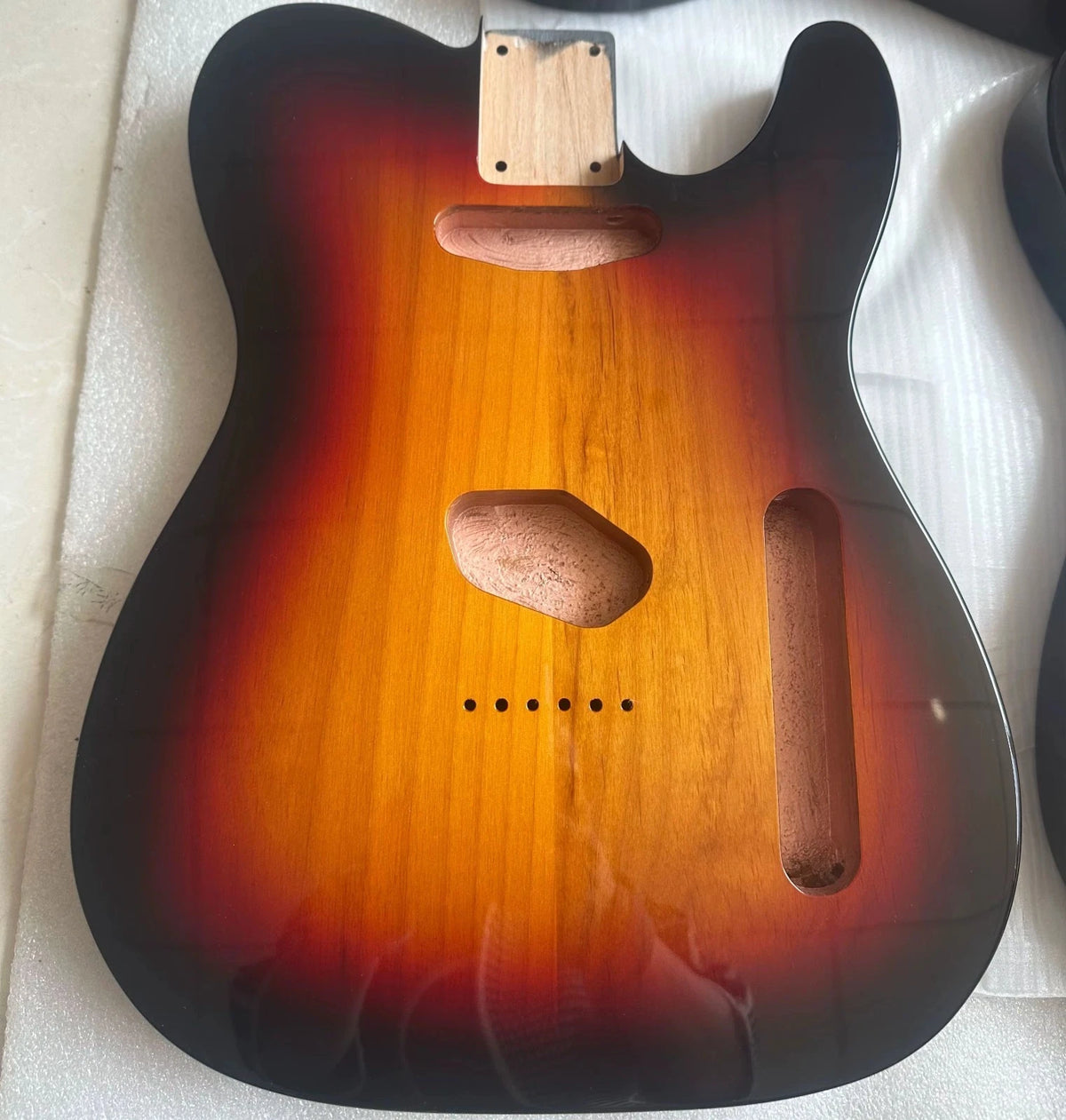 Two-Piece Alder Electric Guitar Body, Sunset Finish, Carbon Fiver Plates Fit TL