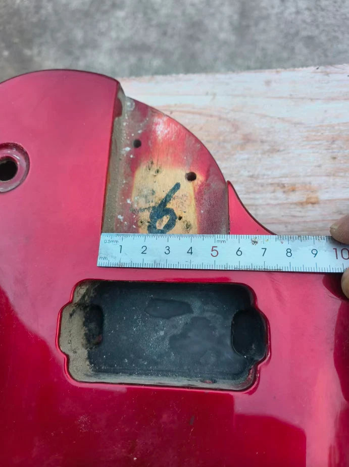 Glossy Red Single Cut Guitar Body with String Through Bridge