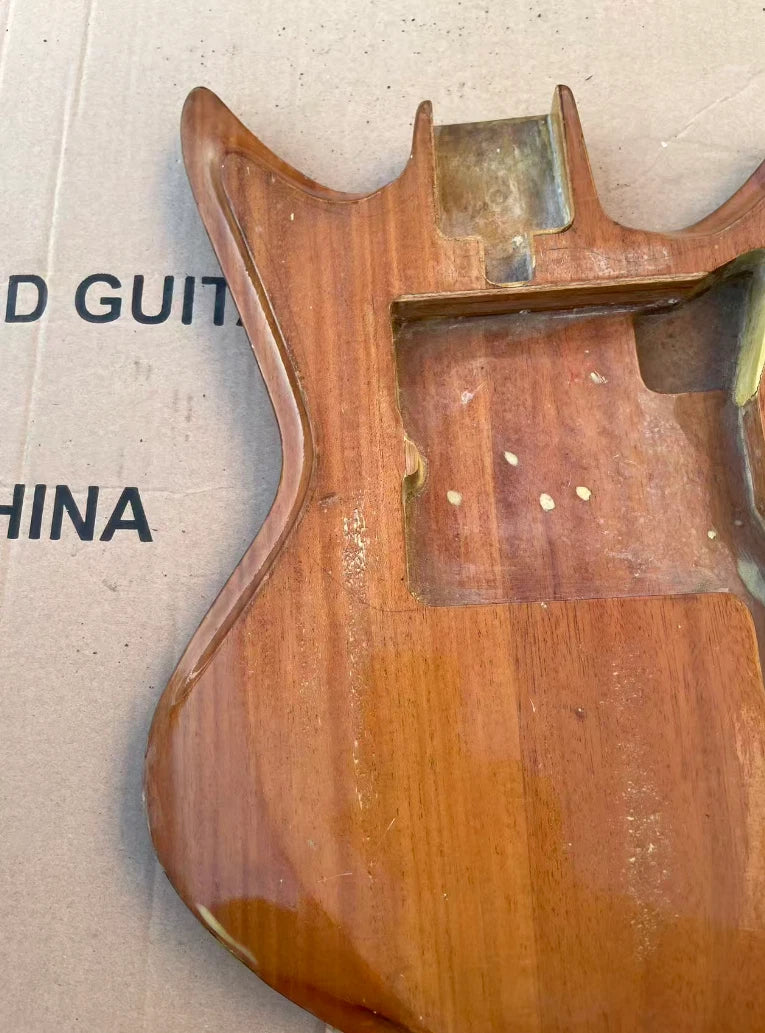 Natural Gloss Finish Mahogany Wood Guitar Body Fit Teisco Sharkfin DIY