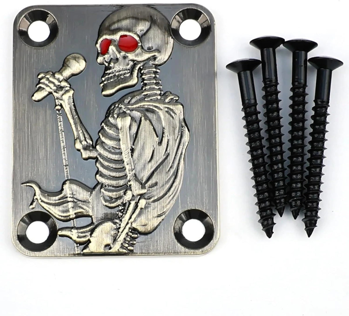 Bronze Skeleton Top Guitar Bass Neck Plate Fit Jackson,Dean,W<wbr/>ashburn,ESP LTD,Eko