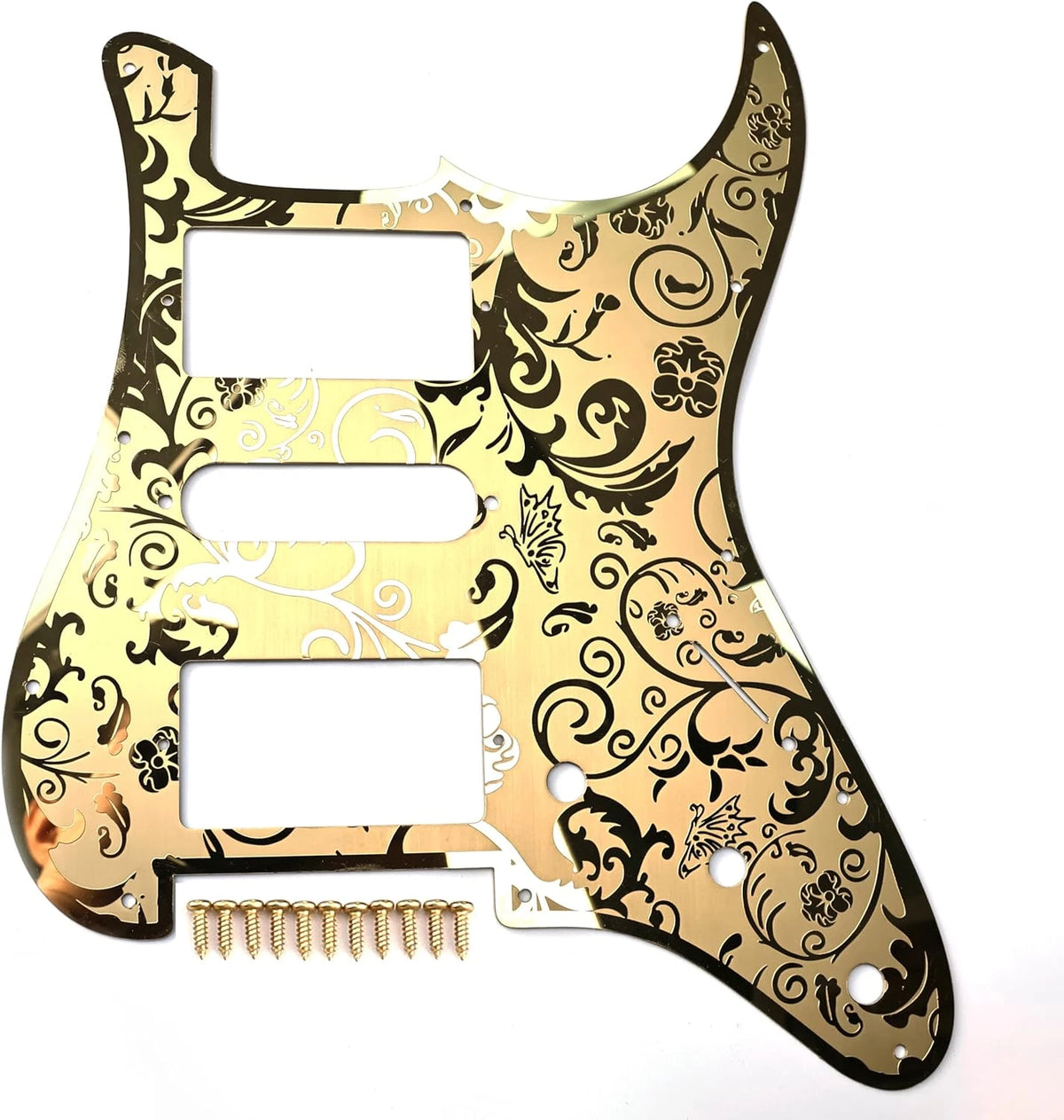 HSH Metal Guitar Pickguard Engraved Steel Scratch Plate Fit Stratocaster Strat