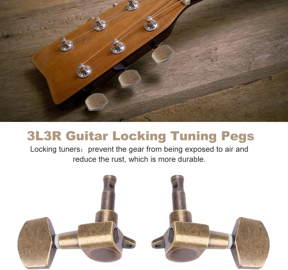 3R3L Copper Bronze Guitar Tuning Pegs Keys Fit Epiphone,Cort,<wbr/>Rogue,Peavey,I<wbr/>banez