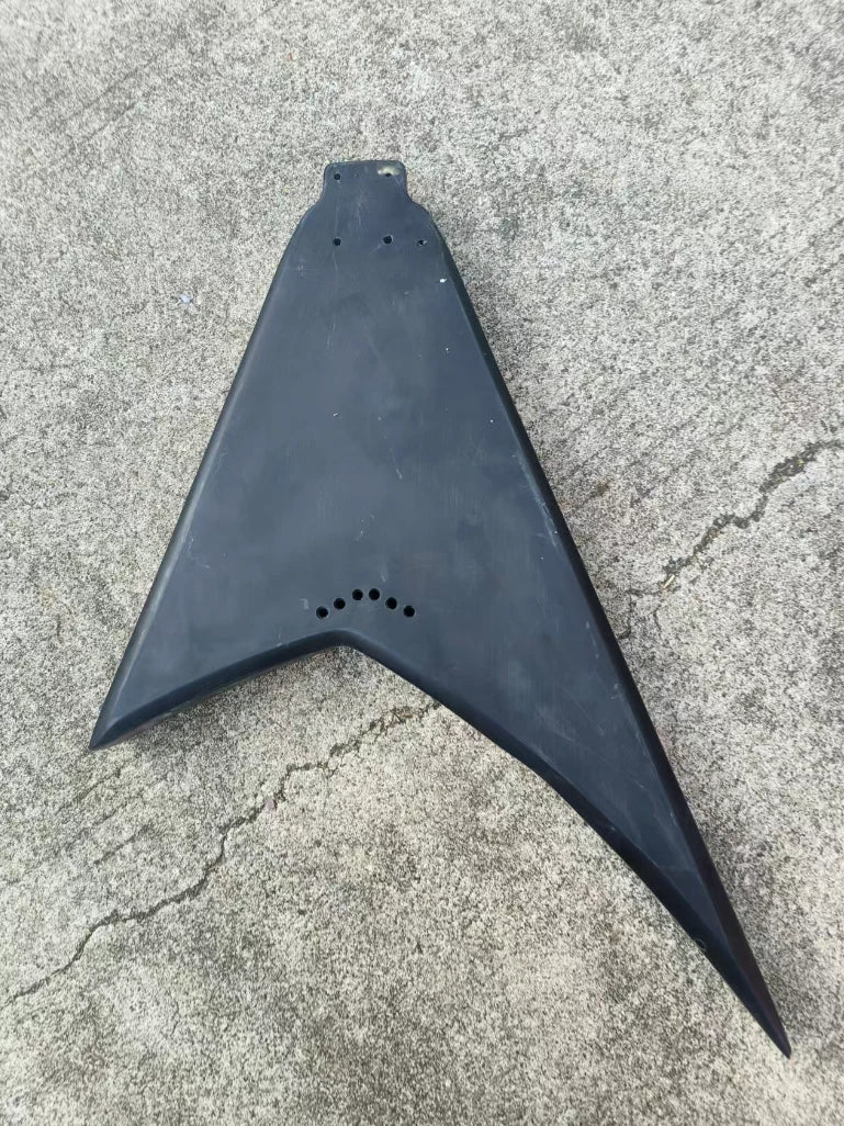 Black HH Guitar Solid Body For Flying V Guitars, String Through Bridge