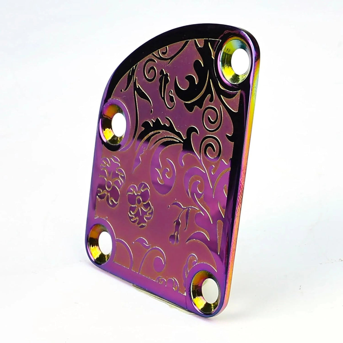 Engraved Steel Purple Guitar Bass Neck Plate Fit Telecaster / Stratocaster