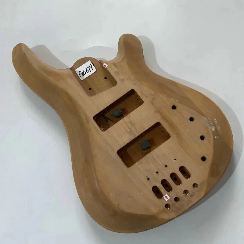 Unfinished 4 String Bass Okoume Wood Body DIY Project