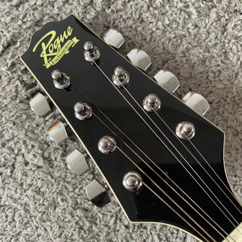 Black 8 String Mandolin, Maple Body, Mahogany Neck, Rosewood Fingerboard