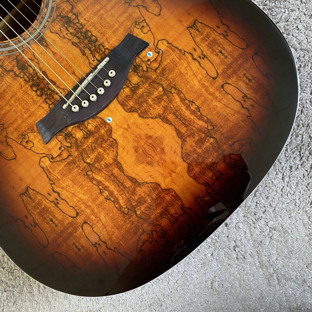 Acoustic Guitar, Black Wood Finish, Sunburst Finish, Mahogany Neck