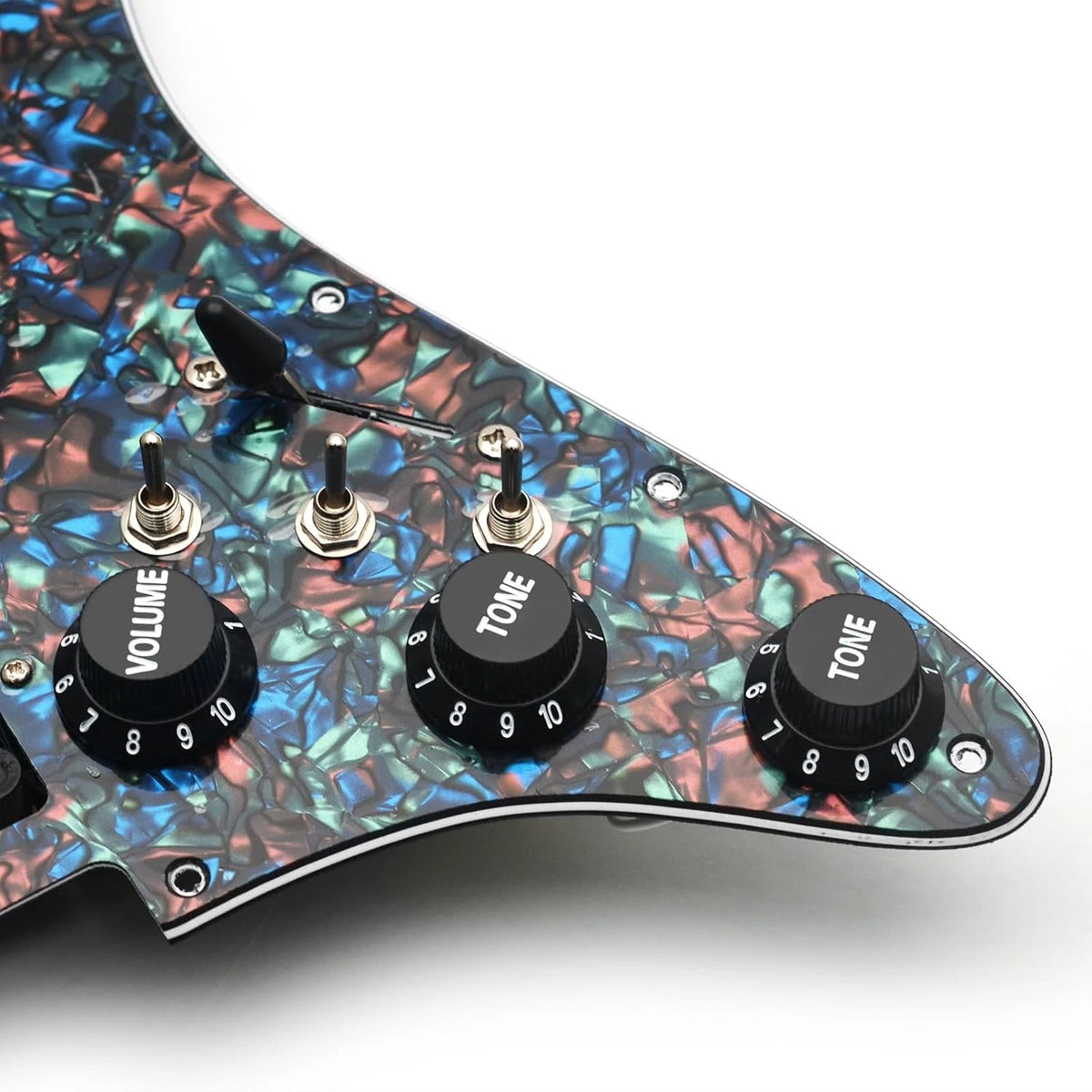Abalone Pearl SSH Dual Blades Pickups Loaded Prewired Pickguard Fit Strat ST