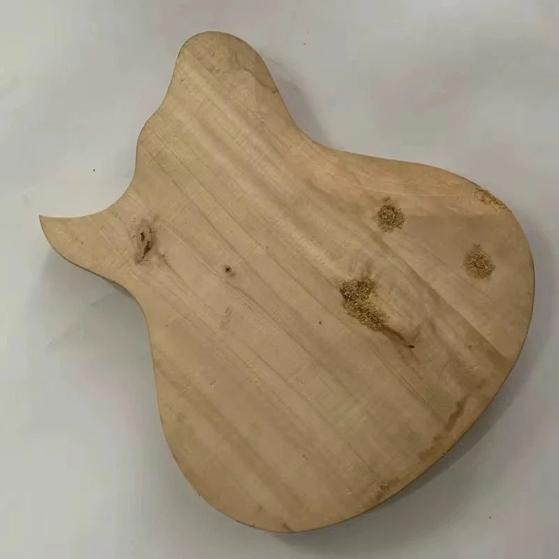 Solid-Wood Mini Single Cut Guitar Body, Unpainted Travel Blank