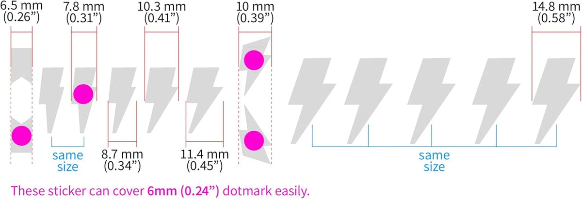 Lightning Bolts Glow in the Dark Guitar Fingerboard Fret Markers Inly Sickers