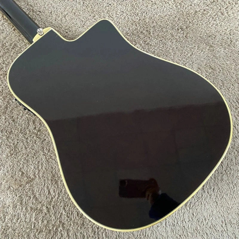 Left Handed Eko 4 String Acoustic Bass, Spruce Top Body, Mahogany Neck