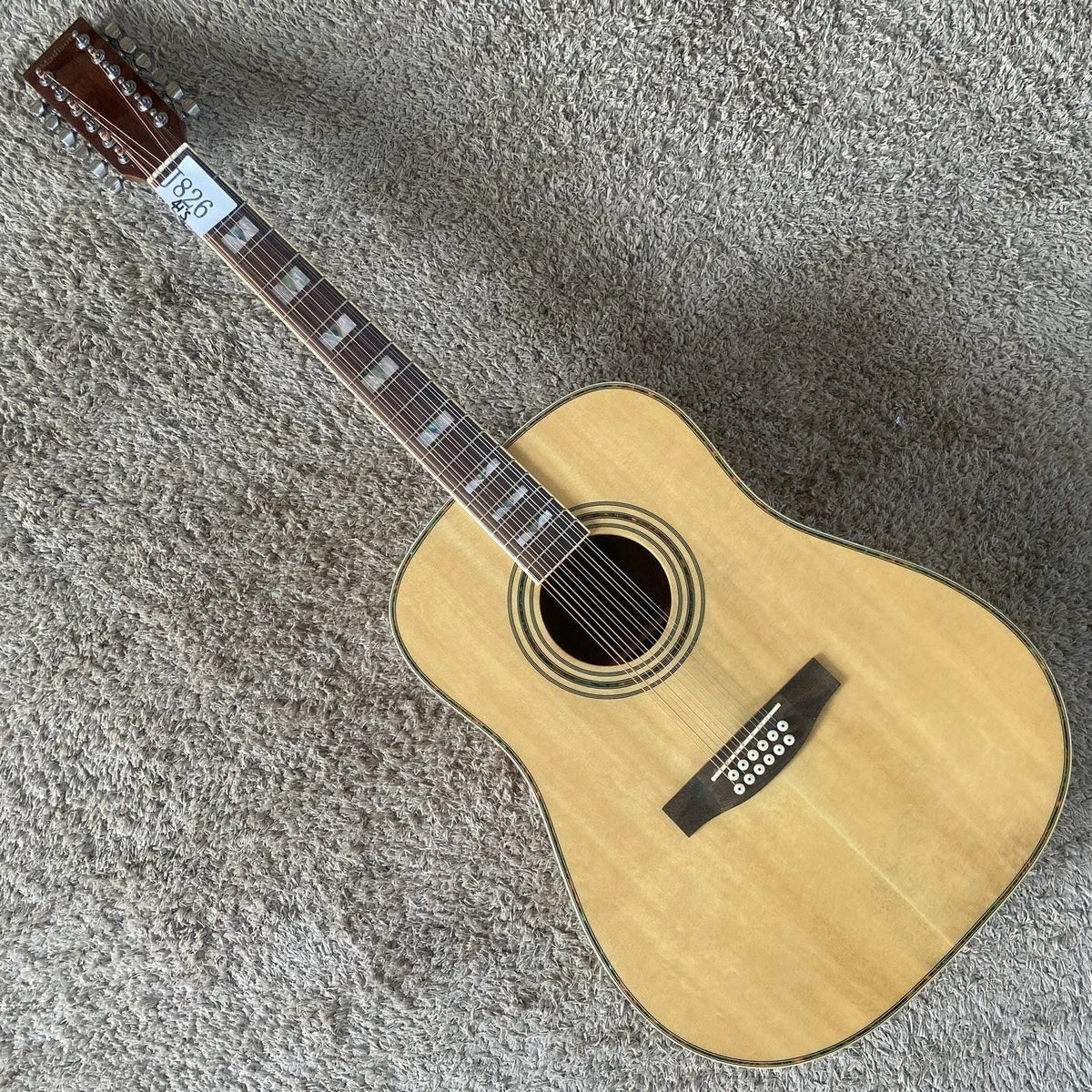 12 String Acoustic Guitar, Spruce Top Body, Mahogany Neck
