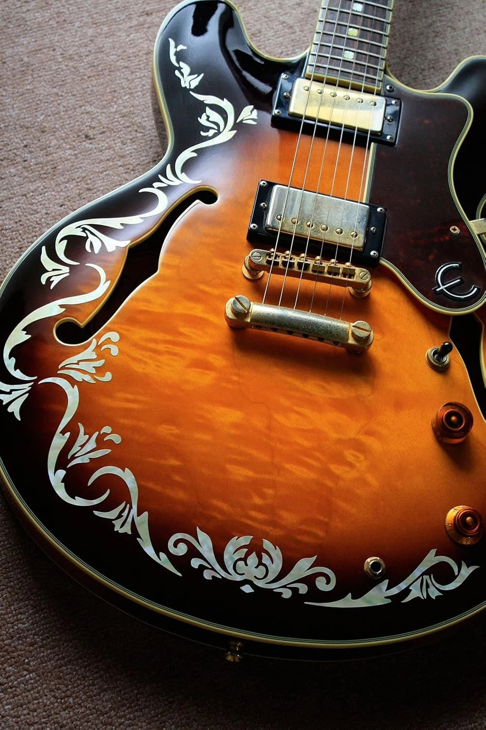 Bob Weir's Cowboy Fancy Guitar Bass Inlay Stickers Decal