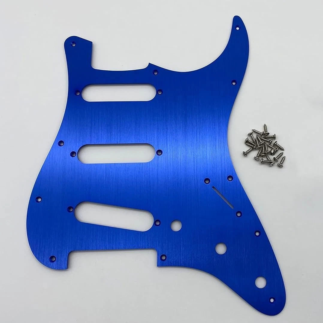 Blue Aluminum Guitar SSS Pickguard Scratch Plate Fit Strat ST