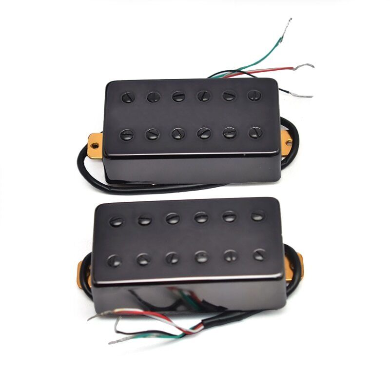 Double Coil 12 Hole Humbucker Pickup for LP Electric Guitar Black
