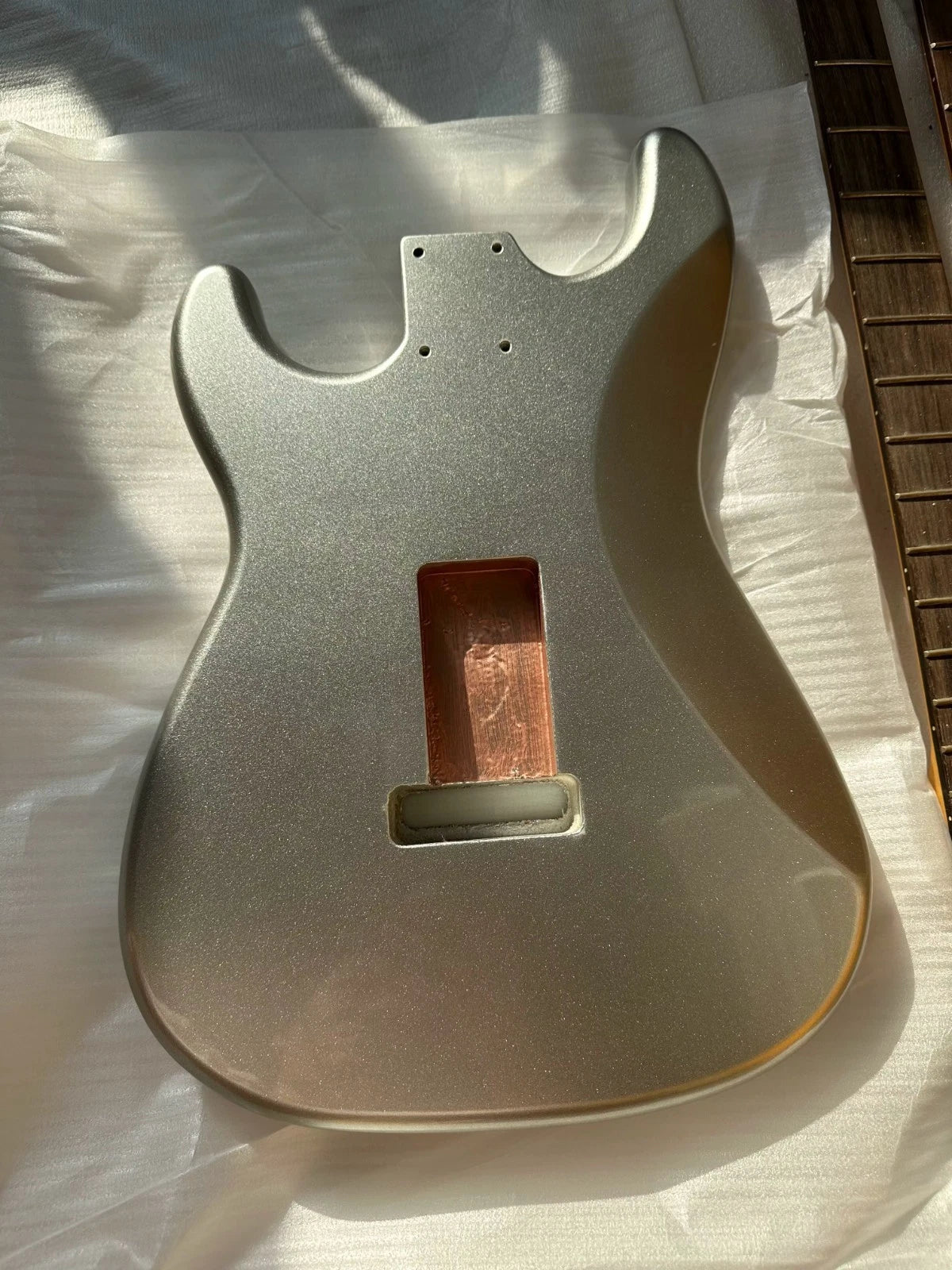 Metallic Silver Alder Wood Guitar Body Fit ST