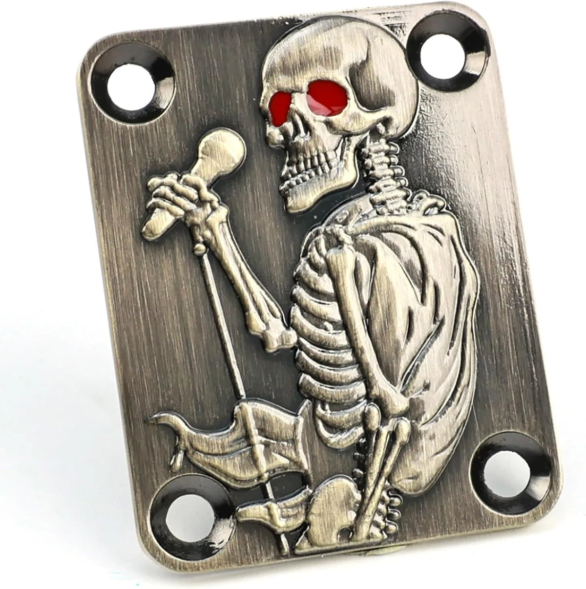 Bronze Skeleton Top Guitar Bass Neck Plate Fit Jackson,Dean,W<wbr/>ashburn,ESP LTD,Eko