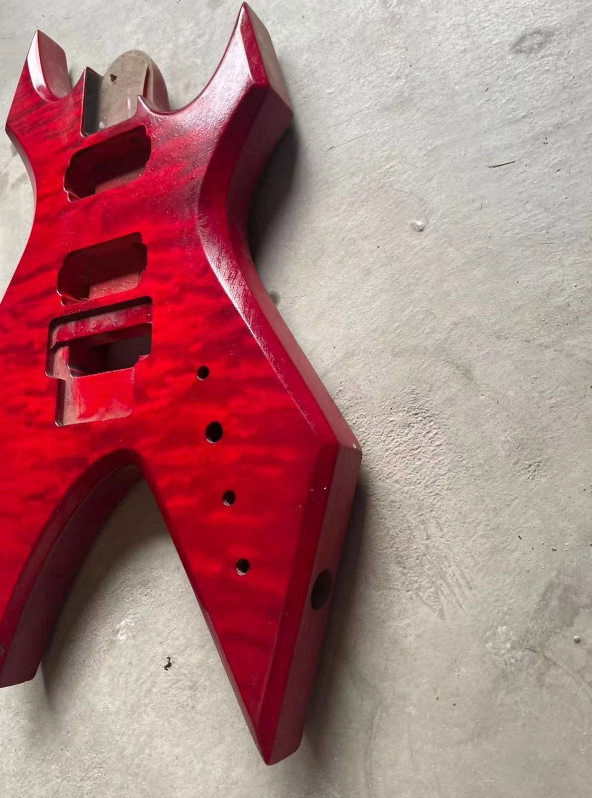 Red Quilted Maple Top Guitar HH Basswood Body Fit Warlock