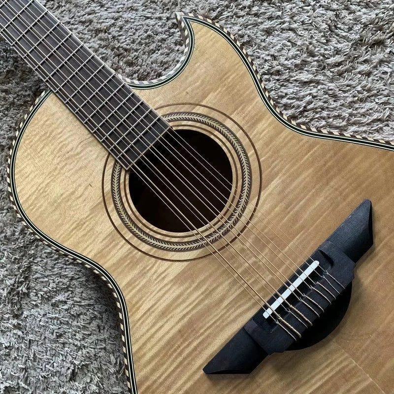 10 String Maple &amp; Sapele Crossover Folk Guitar