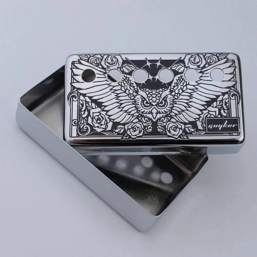 2PCS Chrome Guitar Owl Top Humbucker Pickup Covers For Epiphone Les Paul LP SG
