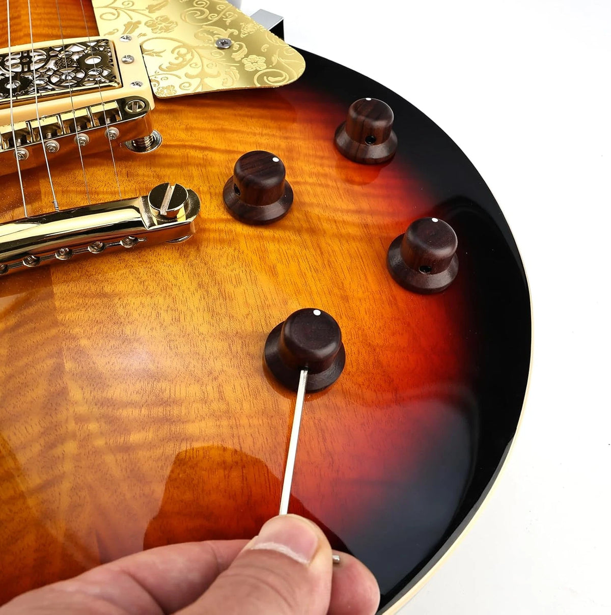 4pcs Rosewood Top Hat Guitar Volume Tone Knobs Fit Epiphone,Ibane<wbr/>z,Washburn,Cor<wbr/>t