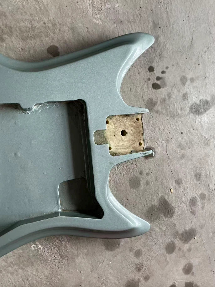 Metallic Gray Finish Guitar Solid Basswood Body Fit Teisco Sharkfin DIY Project