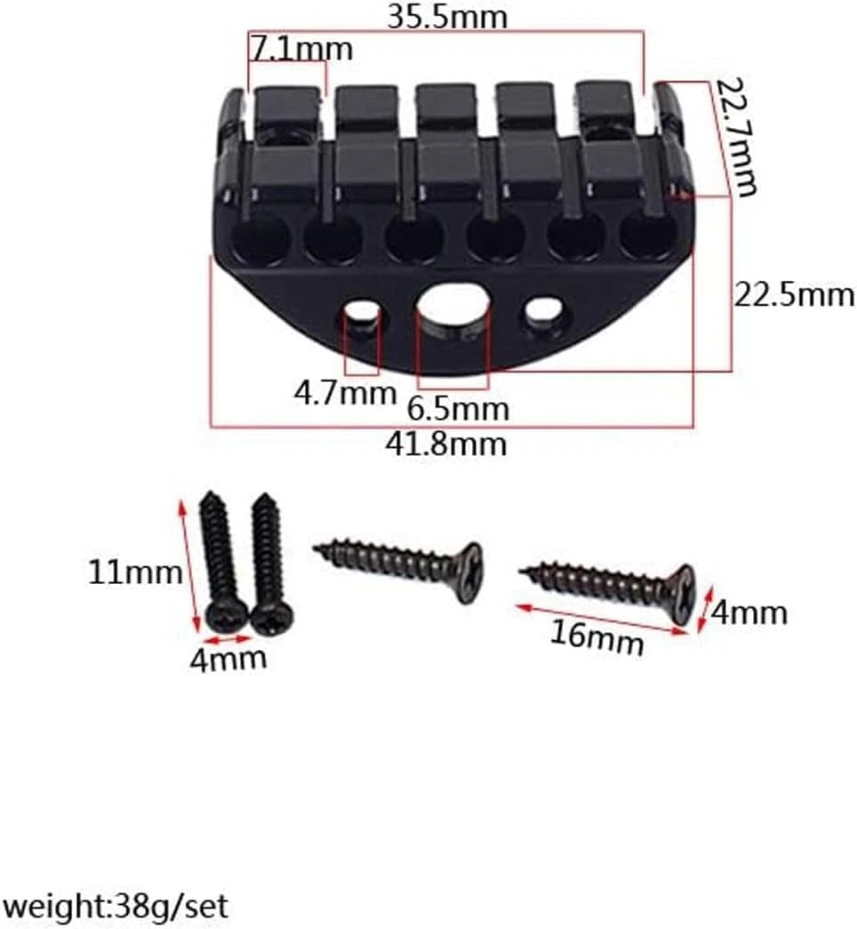 Black 6 String Headdless Guitar Locking Nut Fit Kiesel,Strandb<wbr/>erg,Steinberge<wbr/>r