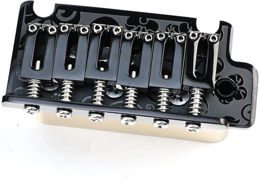 Black Vintage 2 Point Bridge Tremolo, Engraved Top Fit Strat ST
