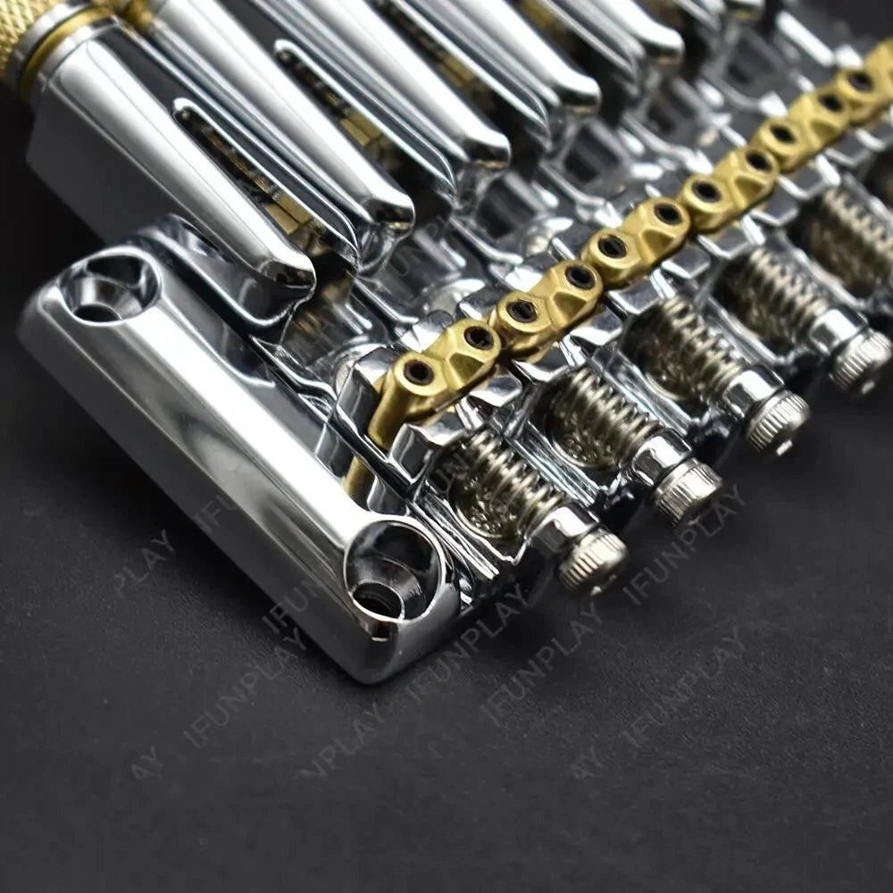 Chrome Headless Guitar Bridge Tremolo System Set
