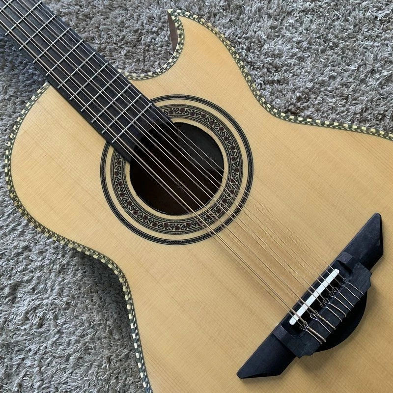 10 String Acoustic Electric Guitar, Solid Spruce Top, Rosewood Fingerboard Neck