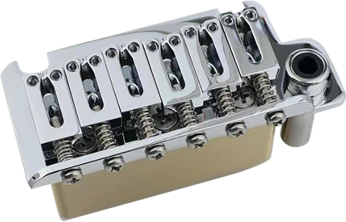 Chrome 2 Point Guitar Bridge Tremolo with Brass Saddles Fit Stratocaster Strat
