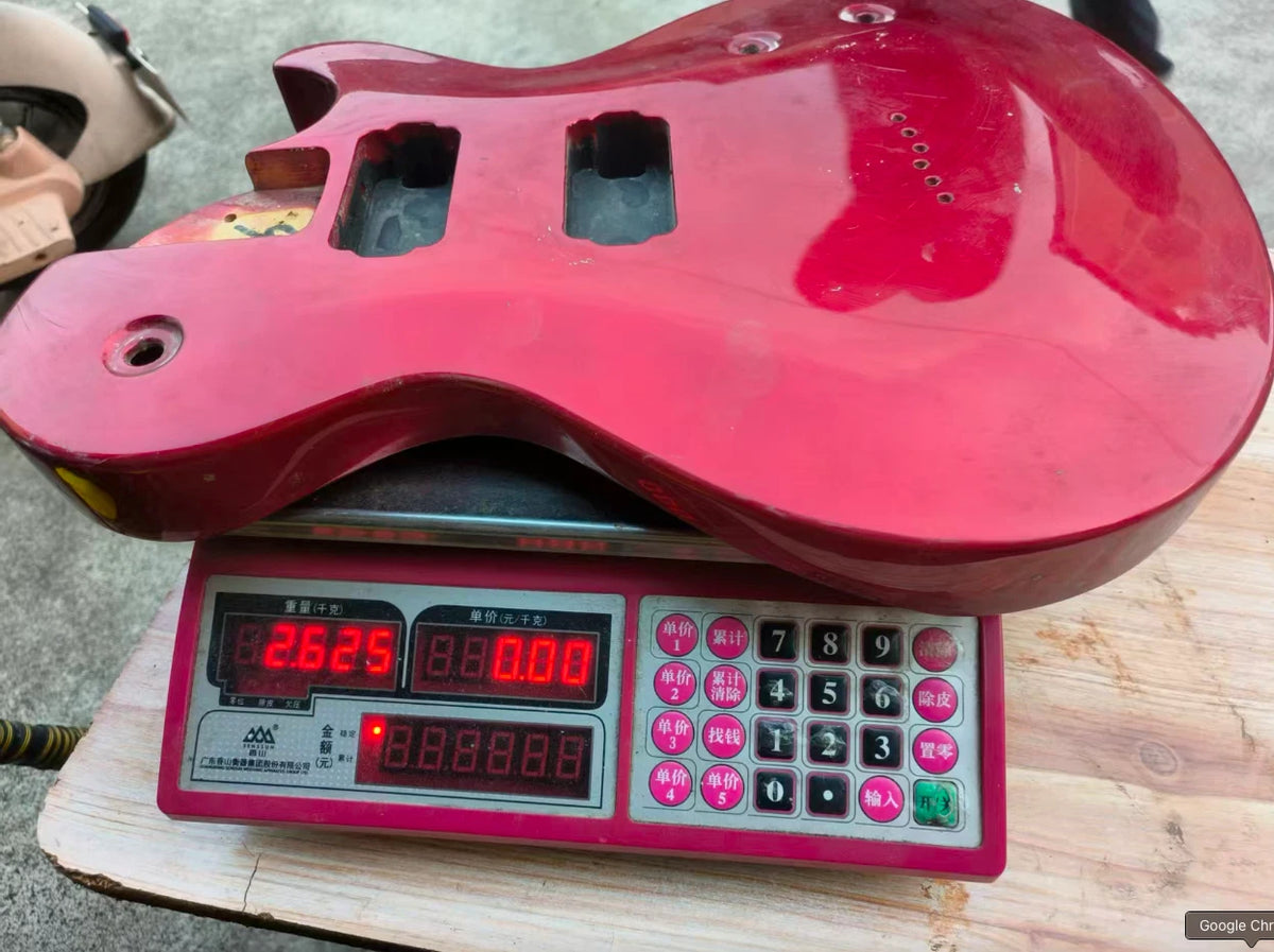Glossy Red Single Cut Guitar Body with String Through Bridge