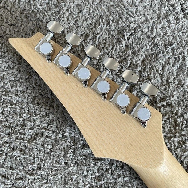 Transparent Green Superstrat Electric Guitar, Basswood Body, Maple Neck Rosewood