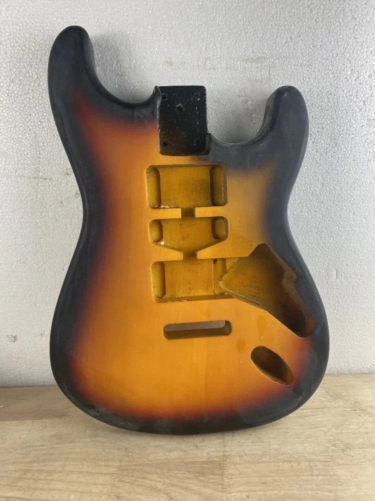 Sunburst Finish Guitar Poplar Wood Body Fit Strat ST DIY Project